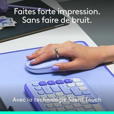 Mouse Bluetooth Wireless Logitech Pop Lilla