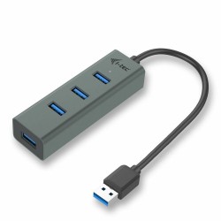 Hub USB i-Tec U3HUBMETAL403 Nero Grigio