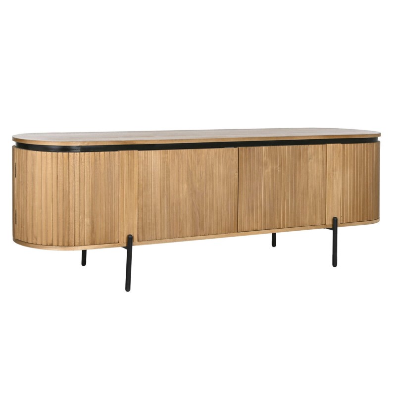 Mobile TV Home ESPRIT Nero Naturale Metallo Legno di paulownia 180 x 40 x 55 cm Mobile TV Home ESPRIT Nero Naturale Metallo Legno di paulownia 180 x 40 x 55 cm