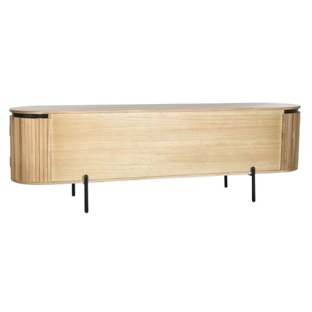 Mobile TV Home ESPRIT Nero Naturale Metallo Legno di paulownia 180 x 40 x 55 cm