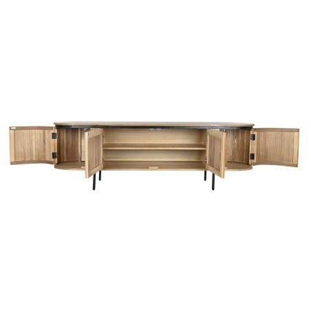 Mobile TV Home ESPRIT Nero Naturale Metallo Legno di paulownia 180 x 40 x 55 cm