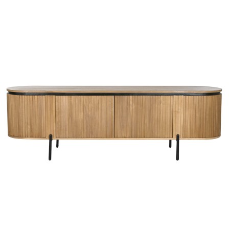 Mobile TV Home ESPRIT Nero Naturale Metallo Legno di paulownia 180 x 40 x 55 cm