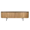 Mobile TV Home ESPRIT Nero Naturale Metallo Legno di paulownia 180 x 40 x 55 cm