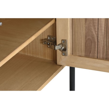 Mobile TV Home ESPRIT Nero Naturale Metallo Legno di paulownia 180 x 40 x 55 cm