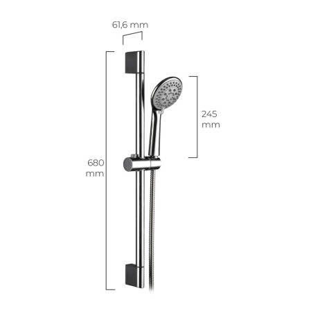 Colonna doccia EDM 01147 Acciaio inossidabile 61,6 x 68 cm Argentato