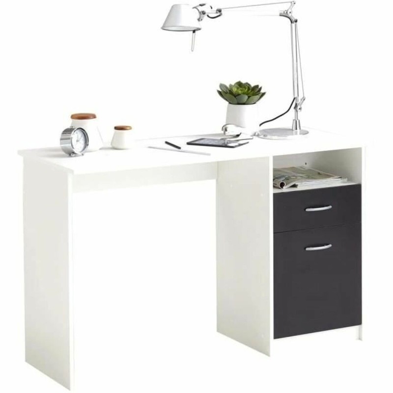 Scrivania FMD JACKSON  Bianco Nero 123 x 76,5 x 50 cm Legno