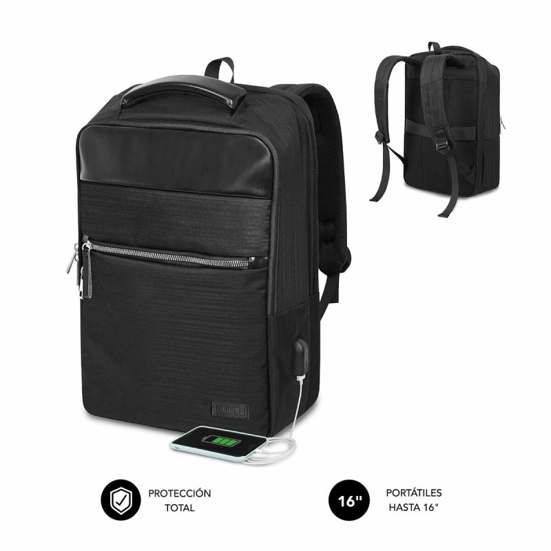 Zaino per Portatile Subblim SUBBP-2BL1015 Nero Bianco/Nero Zaino per Portatile Subblim SUBBP-2BL1015 Nero Bianco/Nero
