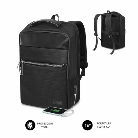 Zaino per Portatile Subblim SUBBP-2BL1015 Nero Bianco/Nero