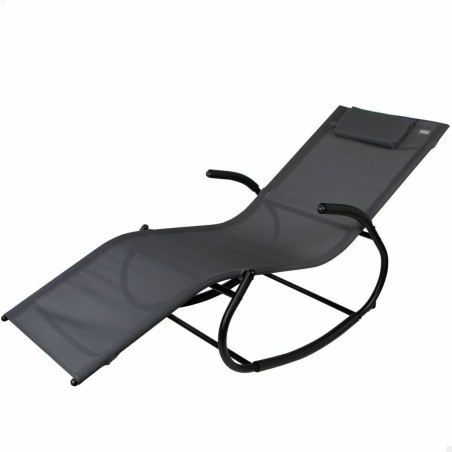Lettino Aktive Nero Acciaio textilene 172 x 53 x 75 cm