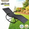 Lettino Aktive Nero Acciaio textilene 172 x 53 x 75 cm