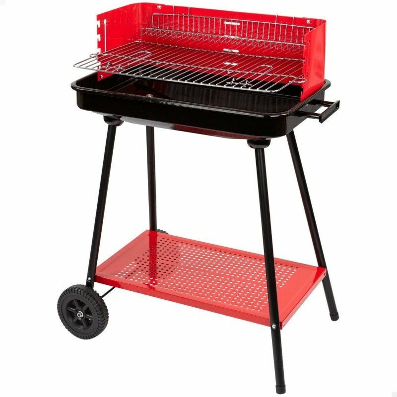Barbecue a Carboni con Ruote Aktive Acciaio Plastica 66 x 44 x 85 cm Rettangolare Rosso Barbecue a Carboni con Ruote Aktive Acciaio Plastica 66 x 44 x 85 cm Rettangolare Rosso