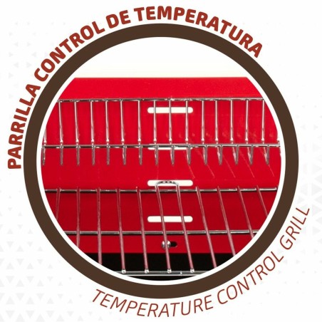 Barbecue a Carboni con Ruote Aktive Acciaio Plastica 66 x 44 x 85 cm Rettangolare Rosso