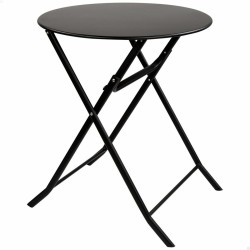 Tavolo Pieghevole Aktive Rotonda Nero Acciaio 60 x 70 cm