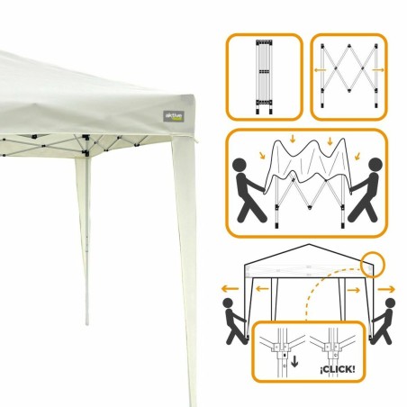 Gazebo Aktive Max-Air Bianco 300 x 300 x 250 cm Stoffa Acciaio