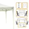 Gazebo Aktive Max-Air Bianco 300 x 300 x 250 cm Stoffa Acciaio