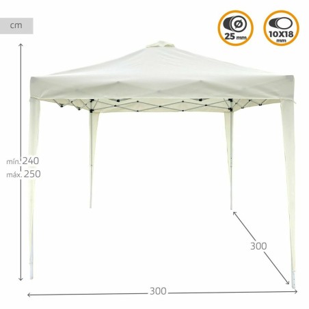 Gazebo Aktive Max-Air Bianco 300 x 300 x 250 cm Stoffa Acciaio