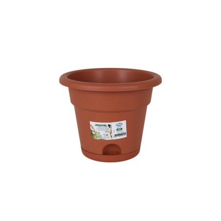 Vaso con Piatto Dem Greentime Marrone 20 x 20 x 16 cm (12 Unità)