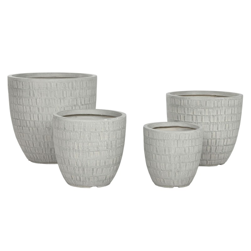 Vaso Home ESPRIT Grigio Magnesio 44 x 44 x 43 cm (4 Unità) Vaso Home ESPRIT Grigio Magnesio 44 x 44 x 43 cm (4 Unità)