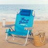 Sedia da Spiaggia Aktive Pieghevole Azzurro 53 x 80 x 58 cm (2 Unità)