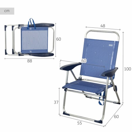 Sedia da Spiaggia Aktive 48 x 100 x 60 cm (2 Unità)