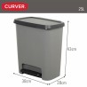Secchio della spazzatura Curver Grigio scuro Plastica 25 L (5 Unità)