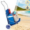 Sedia a Sdraio Pieghevole da Campeggio Aktive Azzurro 62 x 62 x 117 cm Carrello pieghevole Tenda (2 Unità)