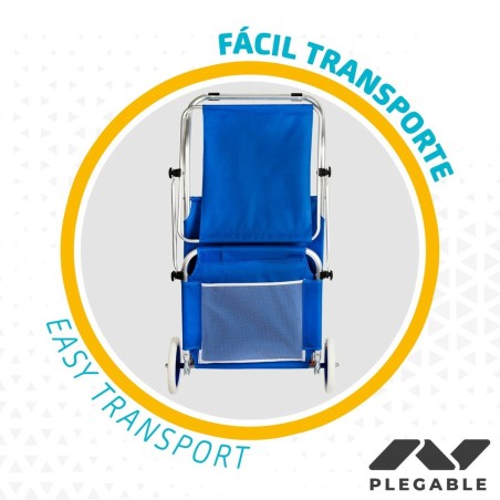 Sedia a Sdraio Pieghevole da Campeggio Aktive Azzurro 62 x 62 x 117 cm Carrello pieghevole Tenda (2 Unità)