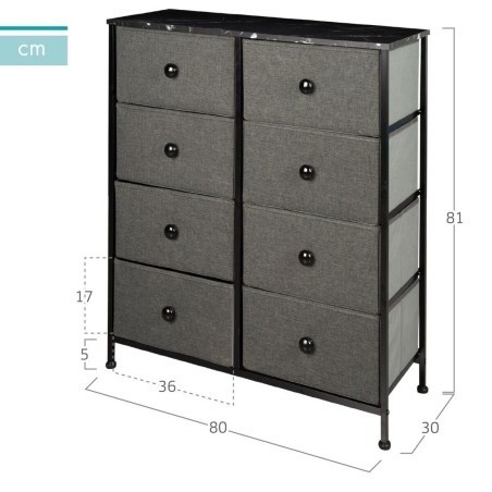 Cassettiera Max Home Grigio Marmo 80 x 81 x 30 cm