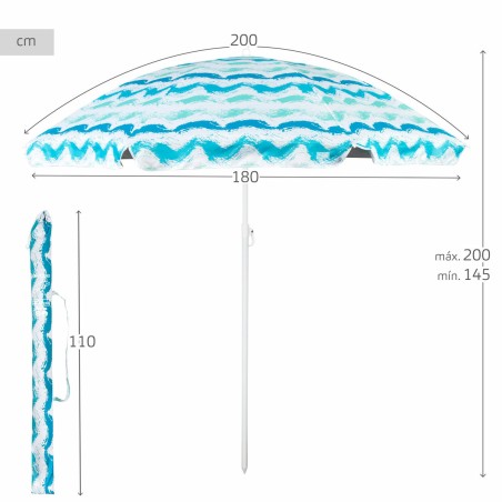Ombrellone Aktive Argentato 200 x 200 x 200 cm (4 Unità)