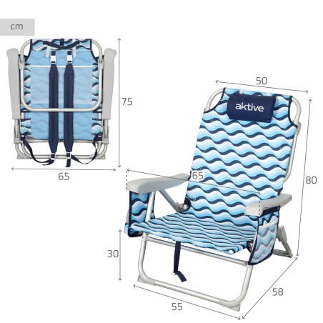 Sedia da Spiaggia Aktive 50 x 80 x 58 cm (2 Unità)