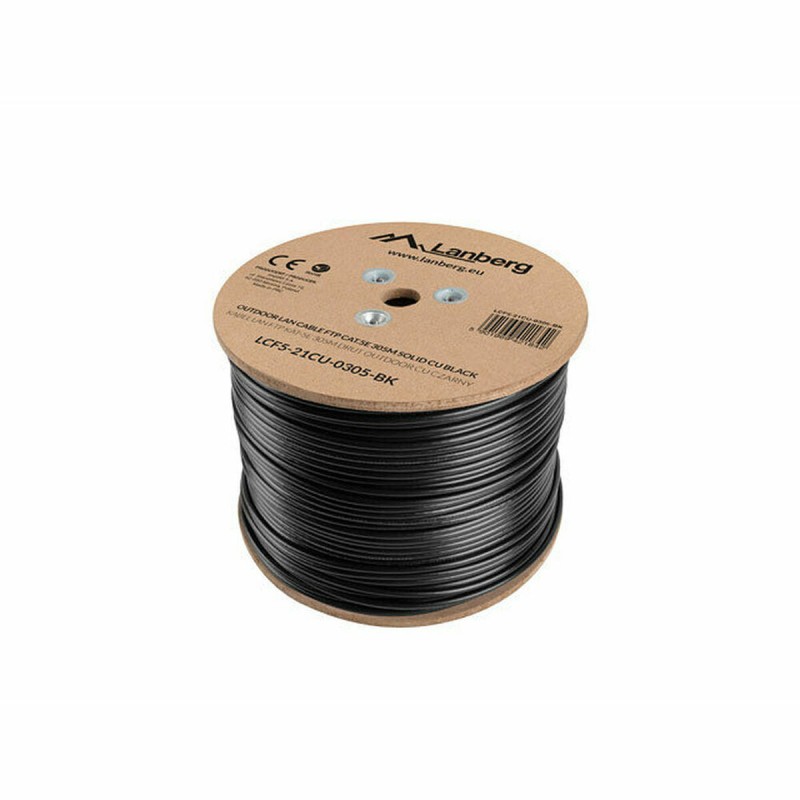 Cavo di Rete Rigido FTP Categoria 5e Lanberg LCF5-21CU-0305-BK Nero 305 m