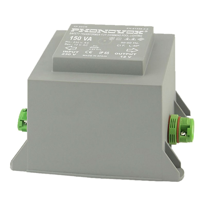 Trasformatore di sicurezza per l'illuminazione delle piscine PHONOVOX tp30103cr 150 VA 12 V 230 V 50-60 Hz 12,9 x 7,2 x 9,9 cm Trasformatore di sicurezza per l'illuminazione delle piscine PHONOVOX tp30103cr 150 VA 12 V 230 V 50-60 Hz 12,9 x 7,2 x 9,9 cm