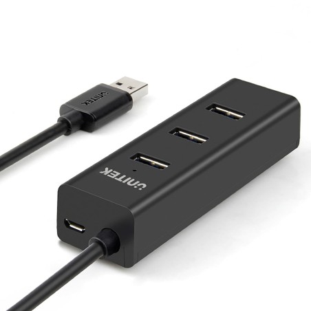 Hub USB 4 Porte Unitek Y-3089 Nero