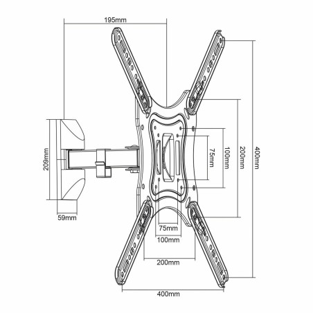 Supporto TV MacLean MC-758 55" 13" 30 Kg