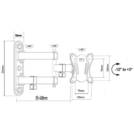 Supporto TV MacLean MC-417 32" 13" 30 Kg