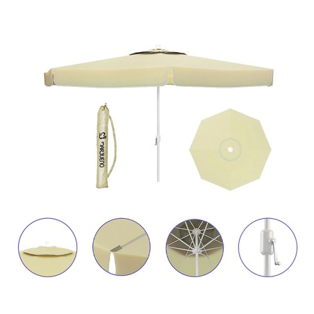 Marbueno Ombrellone Alluminio 8 Stecche D270 cm Poliestere Bianco Giardino, Piscina e Terrazza 10182
