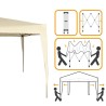 Gazebo Aktive 300 x 240 x 300 cm Acciaio Crema Plastica