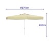 Marbueno Ombrellone Alluminio 8 Stecche D270 cm Poliestere Bianco Giardino, Piscina e Terrazza 10182