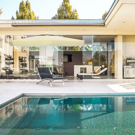 Marbueno Ombrellone Alluminio 8 Stecche D270 cm Poliestere Bianco Giardino, Piscina e Terrazza 10182