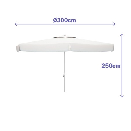 Ombrellone Marbueno Bianco Poliestere Alluminio Ø 300 cm