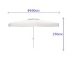 Ombrellone Marbueno Bianco Poliestere Alluminio Ø 300 cm
