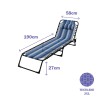 Marbueno Sdraio Pieghevole Acciaio Con Cuscino Giardino e Piscina 190X58X27 cm Righe Blu 10171