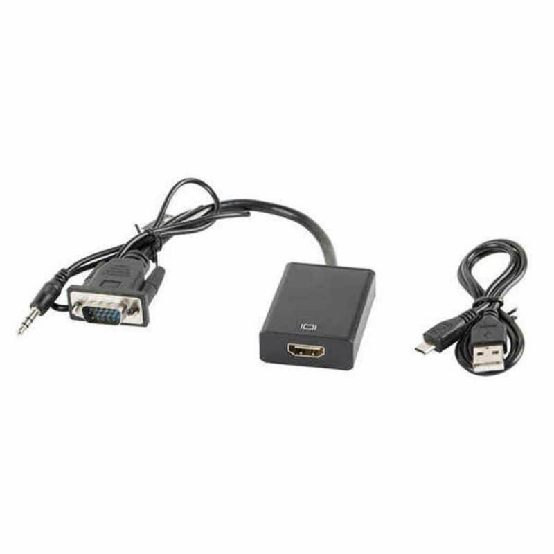 Adattatore HDMI con VGA Lanberg AD-0021-BK Adattatore HDMI con VGA Lanberg AD-0021-BK