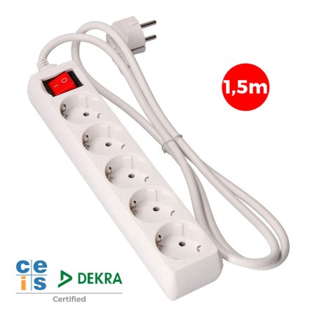 Multipresa 5 Prese con Interruttore EDM 41011 Schuko (1,5 m)