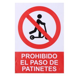 Insegna Normaluz Prohibido acceder con patinete Vinile 21 x 30 cm