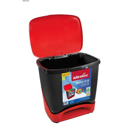 Secchio della spazzatura Vileda ECO-LOGIC polipropilene 39 L Nero Rosso Rosso/Nero