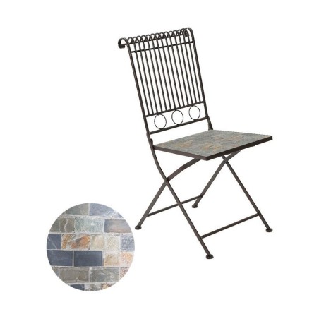 Sedia Pieghevole Kaemingk Stuttgart Bianco Marrone 39 x 39 x 9 cm