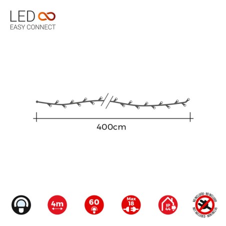 Ghirlanda di Luci LED EDM 71250 Easy-Connect 4 m Giallo