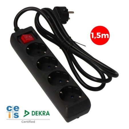 Multipresa con 4 Prese con Interruttore EDM 41013 Schuko (1,5 m)