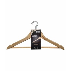 Set di Grucce 5five Simply Smart Marrone Naturale Legno 44 x 23 cm (4 Unità)